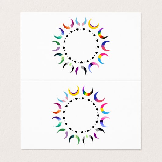 Pride Time Crescent Moon Design Visitekaartje (Buitenkant ongevouwen)