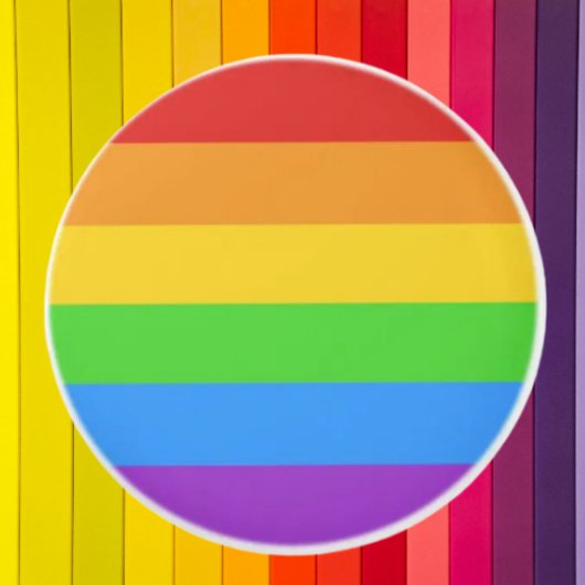 Pride Touch: Regenboogvlag Keramische Knop