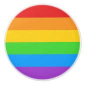 Pride Touch: Regenboogvlag Keramische Knop (Voorkant)