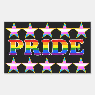 PRIDE Trans Pride Sterren Rechthoekige Sticker