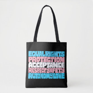 PRIDE Trans rechten vlag LGBT citaat gift typograf Tote Bag