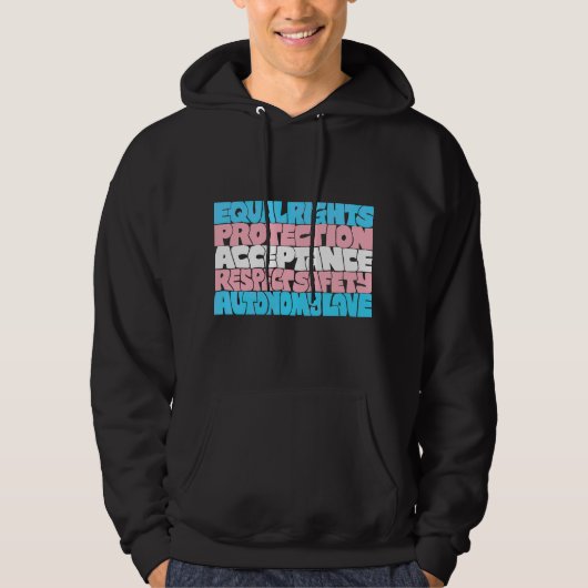PRIDE Trans rechten woord art vlag LGBT offerte gi Hoodie (Voorkant)