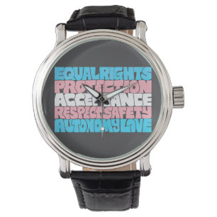 PRIDE Trans rechten woord art vlag LGBT offerte gi Horloge