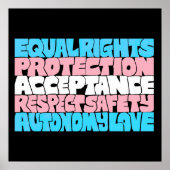 PRIDE Trans rechten woord art vlag LGBT offerte gi Poster (Voorkant)
