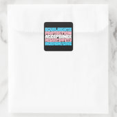 PRIDE Trans rechten woord art vlag LGBT offerte gi Vierkante Sticker (Tas)