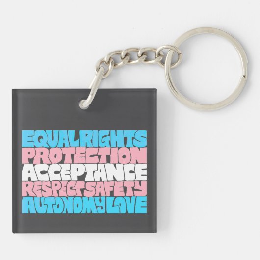 PRIDE Trans vlag LGBT gepersonaliseerde naam of te Sleutelhanger (Achterkant)