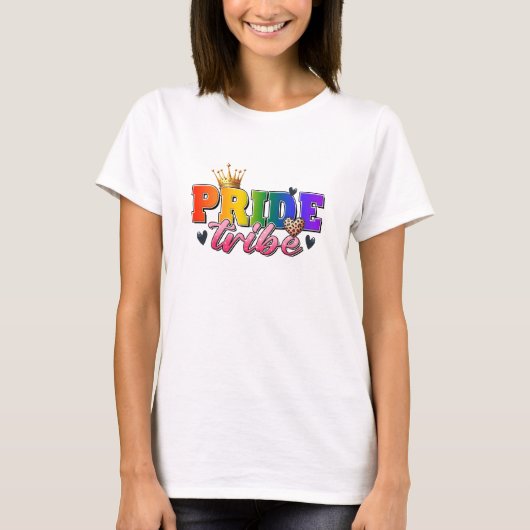 Pride Tribe Shirt – LGBTQ Rainbow Crown (Voorkant)