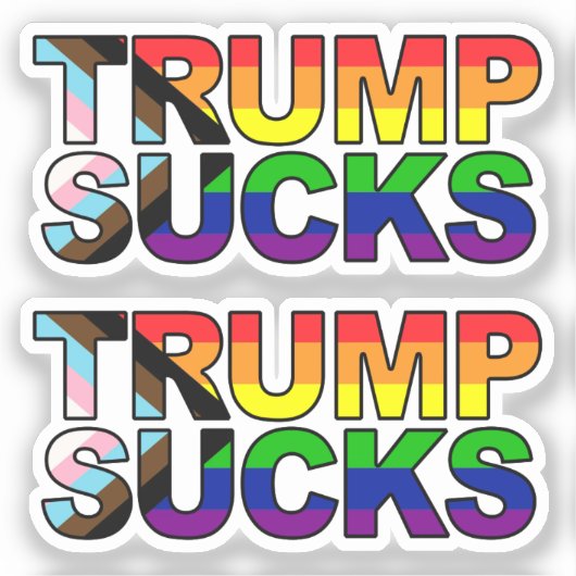 Pride "Trump Sucks"-sticker Sticker (Voorkant)