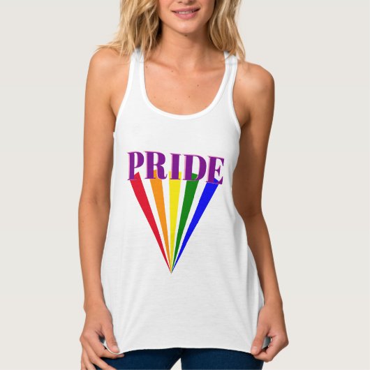 PRIDE-typografie kleurrijke regenboog homo lgbt hb Tanktop (Voorkant)