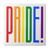 Pride Typografie LGBT Rainbow-vlaggenkleuren Tegeltje (Voorkant)