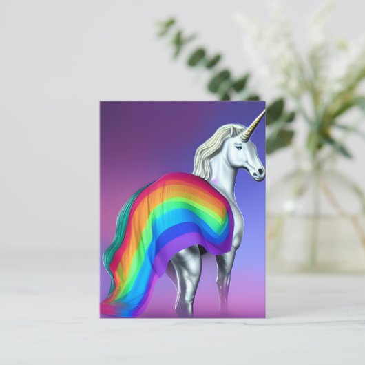 Pride Unicorn Briefkaart (Staand voorkant)