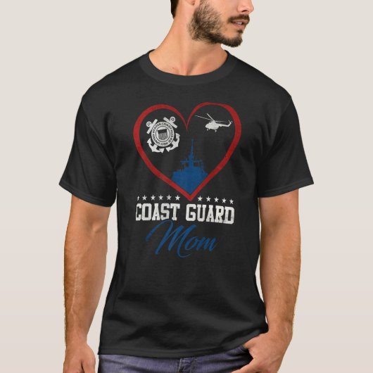 Pride US Coast Guard Moeder Kustwacht Hart T-shirt (Voorkant)