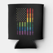 Pride USA America Distressed Rainbow Flag LGBTQ Blikjeskoeler (Voorkant)