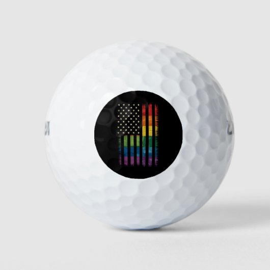 Pride USA America Distressed Rainbow Flag LGBTQ Golfballen (Voorkant)