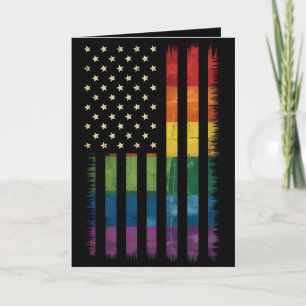 Pride USA America Distressed Rainbow Flag LGBTQ Kaart