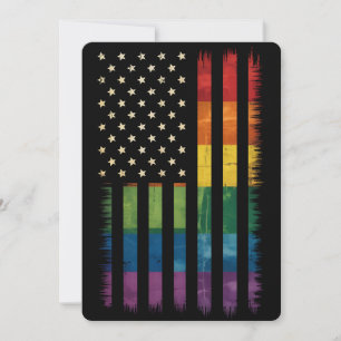 Pride USA America Distressed Rainbow Flag LGBTQ Kaart