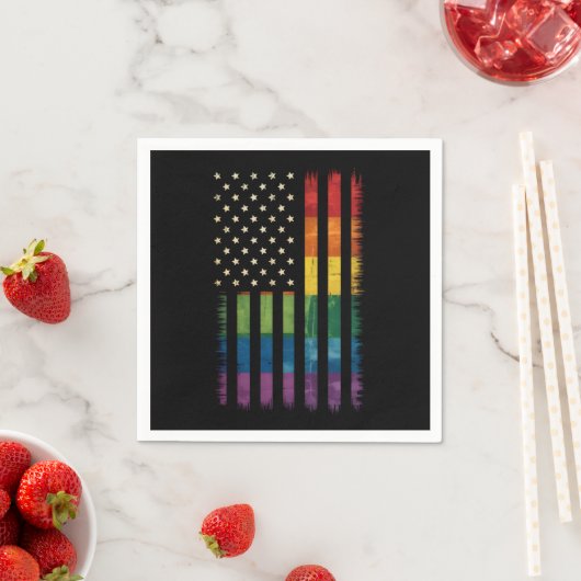 Pride USA America Distressed Rainbow Flag LGBTQ Servet (Insitu)