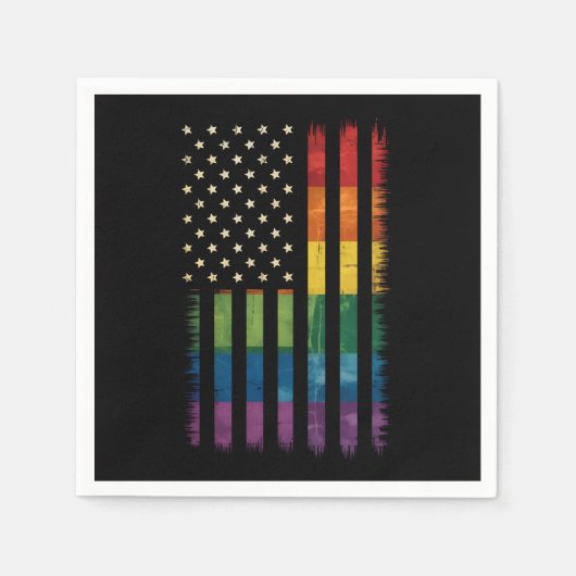Pride USA America Distressed Rainbow Flag LGBTQ Servet (Voorkant)