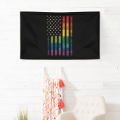 Pride USA America Distressed Rainbow Flag LGBTQ Spandoek (Insitu)