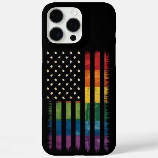 Pride USA Amerika Gescheurde Regenboogvlag LGBTQ Case-Mate iPhone Case (Achterkant)