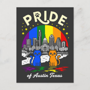 Pride van Austin City Texas Cats Regenboogvlag Briefkaart