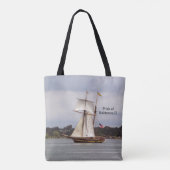 Pride van Baltimore II over de hele canvas tas (Achterkant)