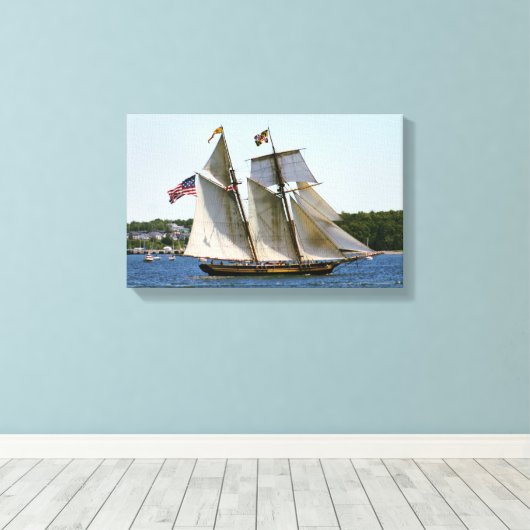 Pride van Baltimore II Tall Ship Photo Canvas Afdruk (Insitu (Houten vloer))