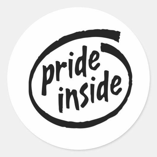 Pride van binnen ronde sticker (Voorkant)