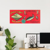 Pride van de zalm van de marine kan label geven poster (Thuiskantoor)