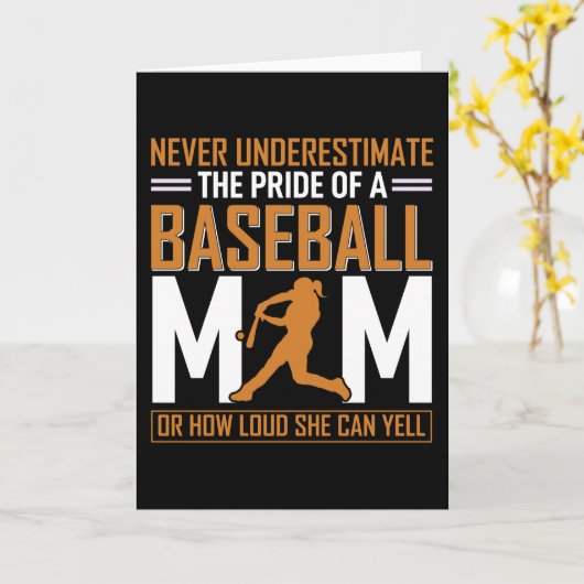 Pride van een Baseball mama Kaart (Gele Bloem)