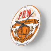 Pride van Michigan Beer Round Wall Clock Ronde Klok (Hoek)