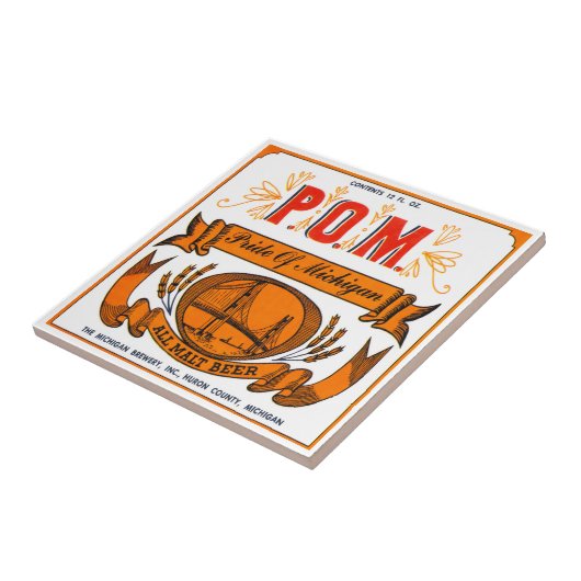 Pride van Michigan Beer Tile Tegeltje (Zijkant)
