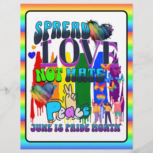 Pride | Verspreid Liefde Niet Haat Flyer (Voorkant)