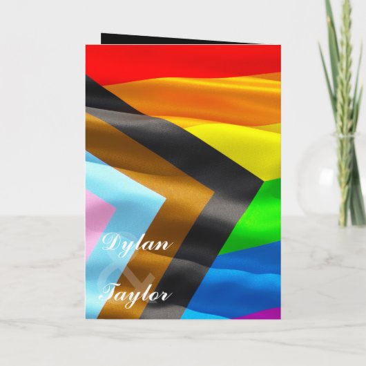 Pride Vlag Bold Typografie Vouw Huwelijksprogramma Programma (Achterkant)