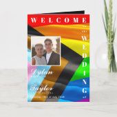 Pride Vlag Bold Typografie Vouw Huwelijksprogramma Programma (Voorkant)