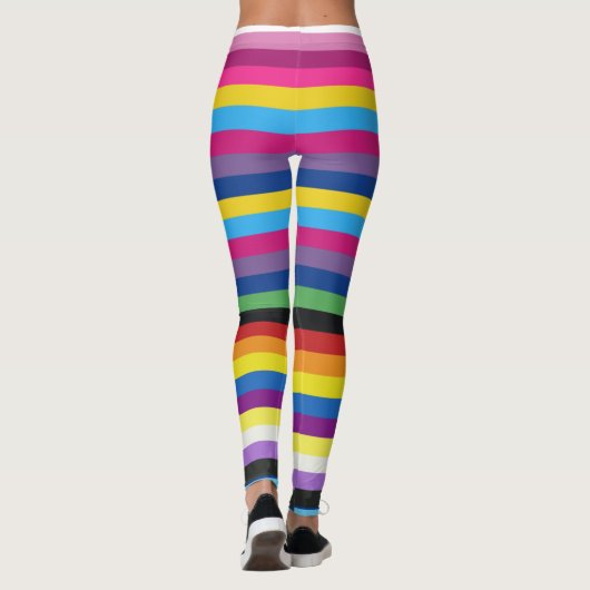 Pride vlag Kleurstrepes Leggings (Achterkant)