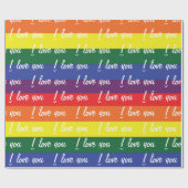 Pride Vlag LGBT Wit Ik Hou Van Je Cadeaupapier (Vlak)