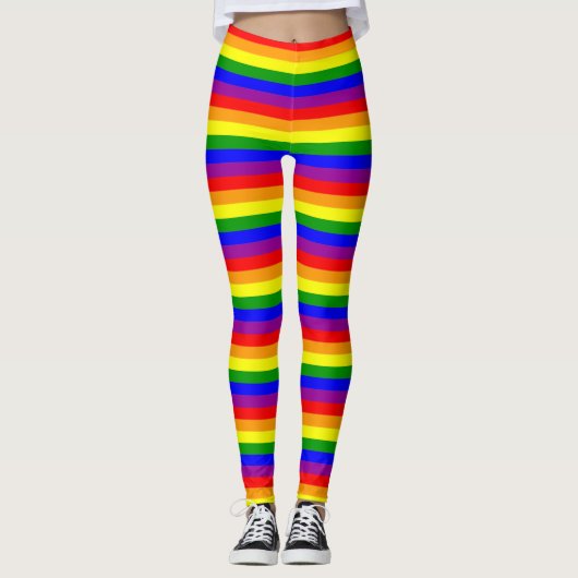 Pride Vlag LGBTQ+ Regenboog Kleuren Leggings (Voorkant)