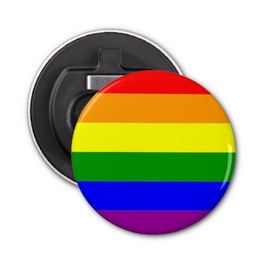 Pride Vlag LGBTQIA+ Regenboog Button Flesopener (Voorkant)