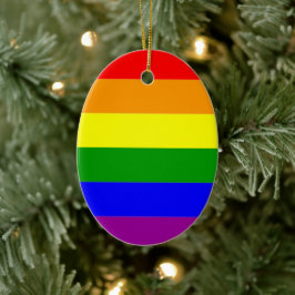 Pride Vlag LGBTQIA+ Regenboog Kleuren Keramisch Ornament