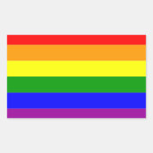 Pride Vlag LGBTQIA+ Regenboog Kleuren Rechthoekige Sticker (Voorkant)