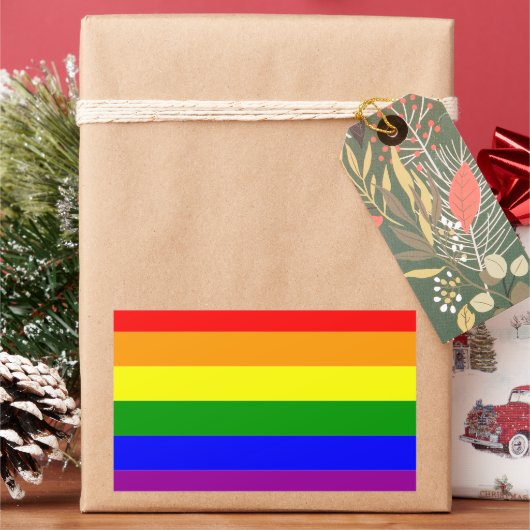 Pride Vlag LGBTQIA+ Regenboog Kleuren Rechthoekige Sticker (Feestdagen)