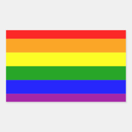 Pride Vlag LGBTQIA+ Regenboog Kleuren Rechthoekige Sticker