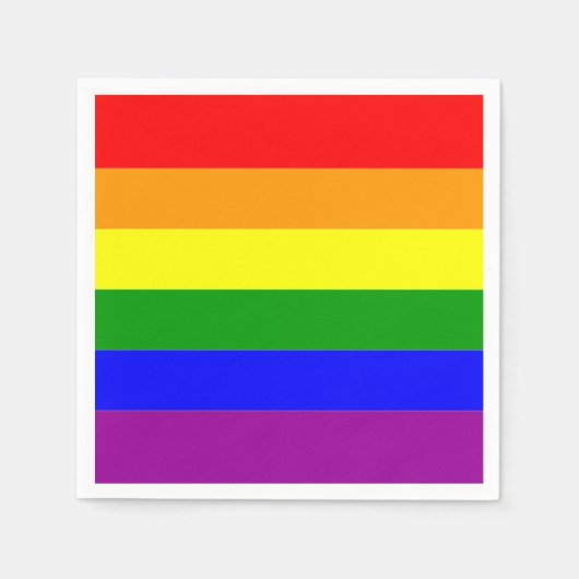 Pride Vlag LGBTQIA+ Regenboog Kleuren Servet (Voorkant)