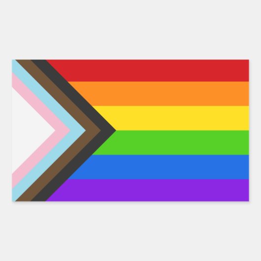 Pride Vlag Liefde Rechthoekige Sticker (Voorkant)