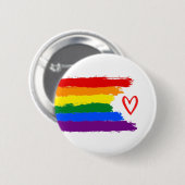 Pride vlag met hartknop ronde button 5,7 cm (Voorkant /achterkant)