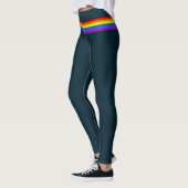 Pride vlag regenboog aangepaste Leggings diep blau (Links)