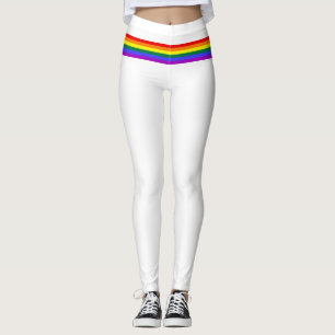 Pride vlag regenboog aangepaste Leggings wit