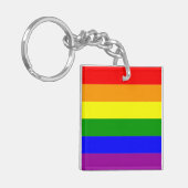 Pride Vlag Regenboog LGBTQIA+ Sleutelhanger (Voorkant Links)