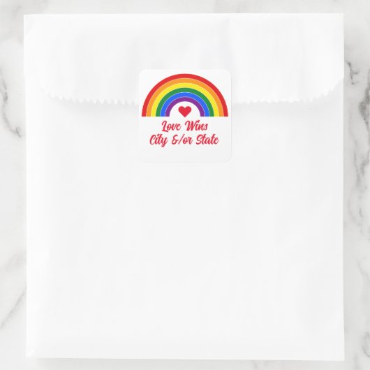 Pride Vlag Regenboog Vierkante Sticker (Tas)